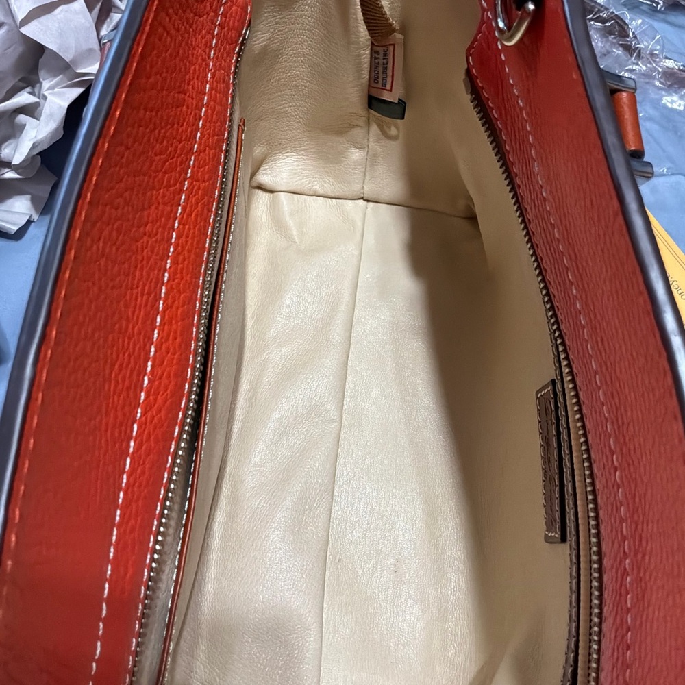 NWT Dooney & Bourke Cambridge Pebble Leather Shopper, Color Persimmon - Picture 6 of 10